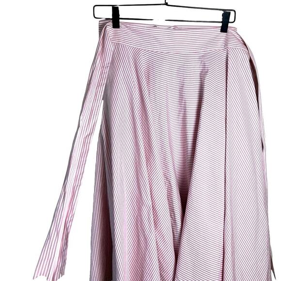 Beams Boy Women’s A Line Striped Flare Wrap Skirt Pink/White Size S/M - Picture 7 of 8